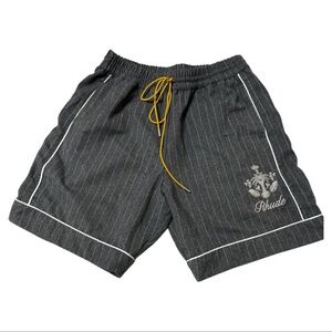 Rhude Men's Gray Pinstripe PJ Shorts sz Large